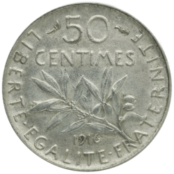 50 centimes Argent Semeuse