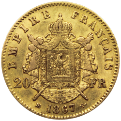 20 francs Napoléon or revers