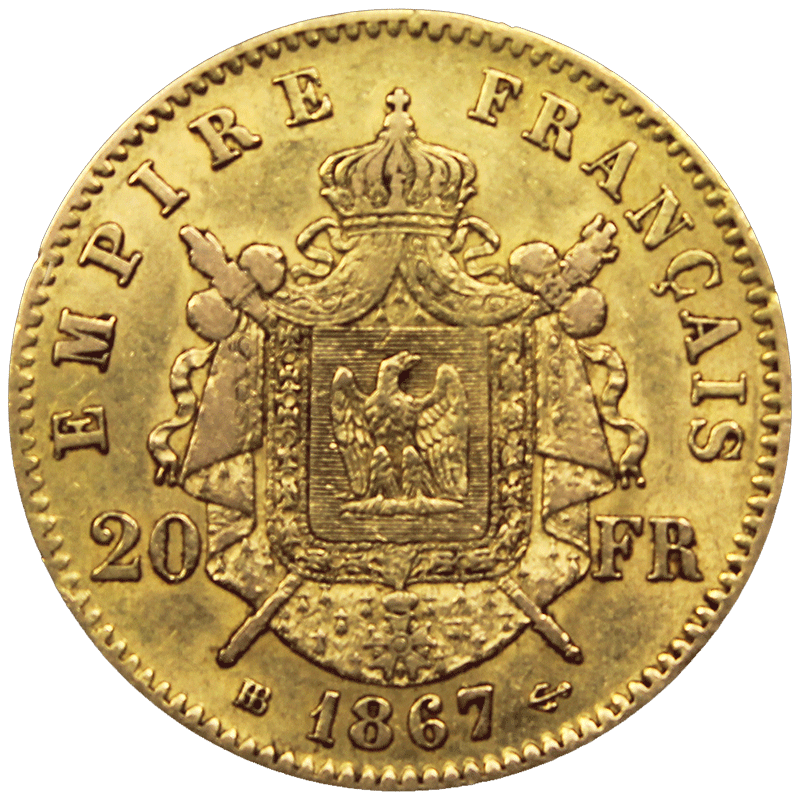 20 francs Napoléon or revers