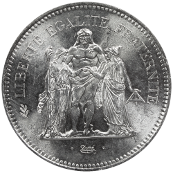 50 francs argent Hercules avers