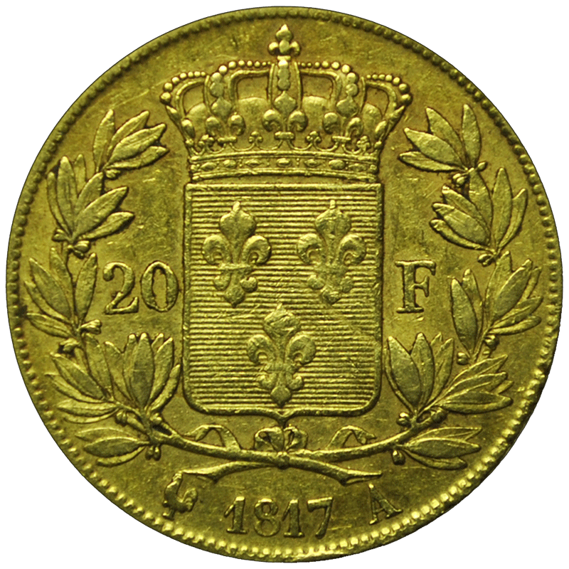 20 francs Louis XVIII or revers