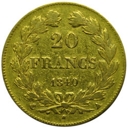 20 francs Louis Philippe or revers